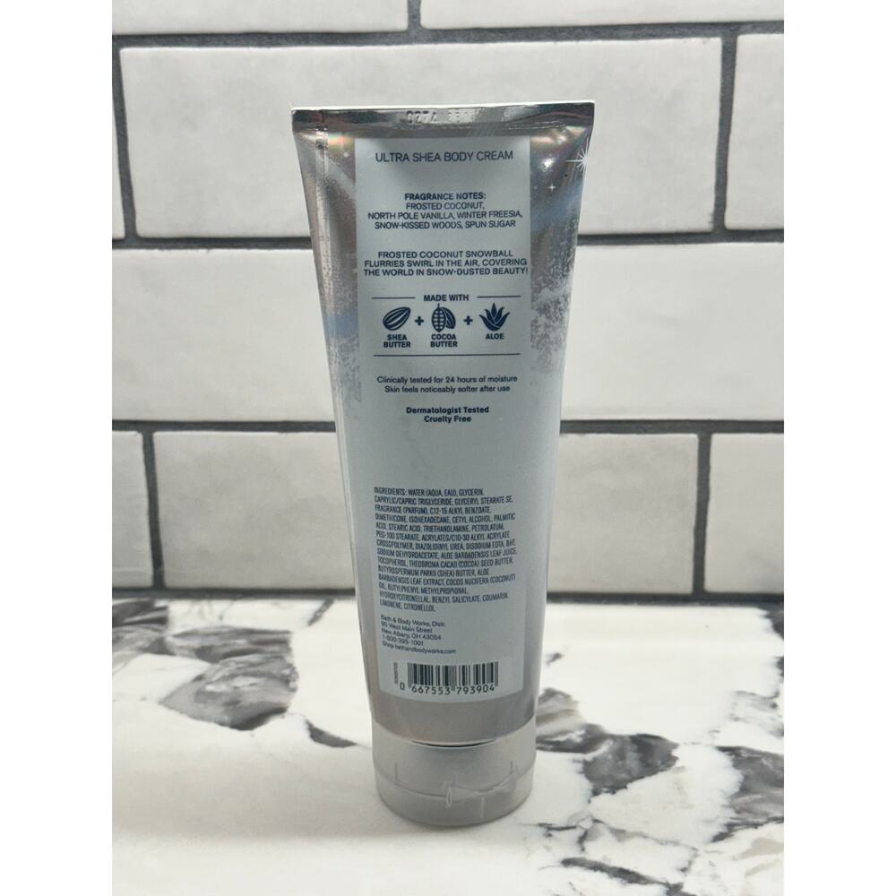 Bath & Body Works Frosted Coconut Snowball Ultra Shea Body Cream 8 oz. - Picture 2 of 2